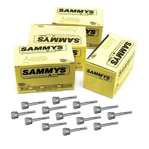 Sammys DSTR 516 3/8 Inch Vertical Thread Rod 5/16-18 x 1-1/4 Inch Screw 100Piece