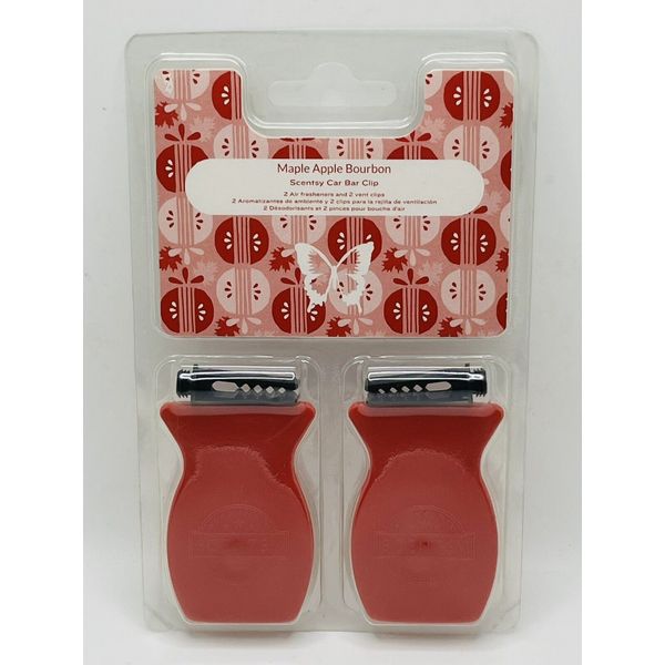 Scentsy Maple Apple Bourbon Car Bar Clip 2 Pack Air Freshener Discontinued NEW