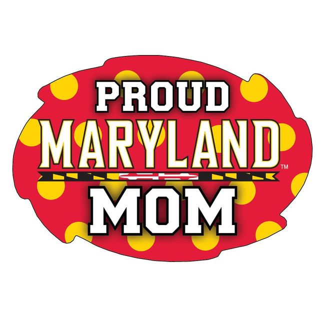 R and R Imports, Inc Maryland Terrapins NCAA Collegiate Trendy Polka Dot Proud Mom 5" x 6" Swirl Decal Sticker