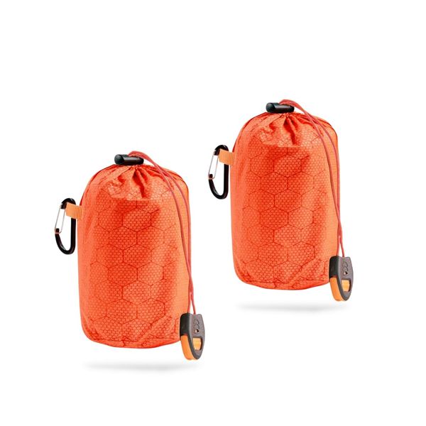 REGIPRO B Compact 2 Pack Disposable Waterproof Windproof Shruffs with Whistle (Orange)