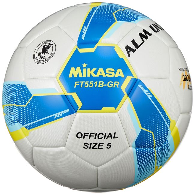 Mikasa FT551B-GR-SBY Soccer Ball, No. 5 Ball, Japan Soccer Association Test Ball, ALMUNDO for General University, High School, and Junior High School Students, Blue / Yellow for Earth, Recommended