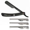 Parker Shaving Straight Barber Razor Adjustable Sliding Tray Black