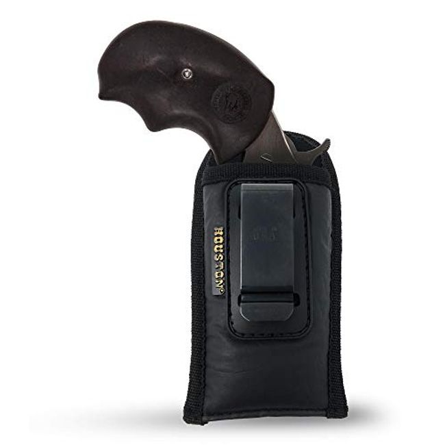 IWB Mini Revolvers Holster - by Houston - North American Arms - ECO Leather Concealed Carry Soft Material - Suede Interior for Protection - Fits: Black Widow .22 Mag (Ambidextrous)