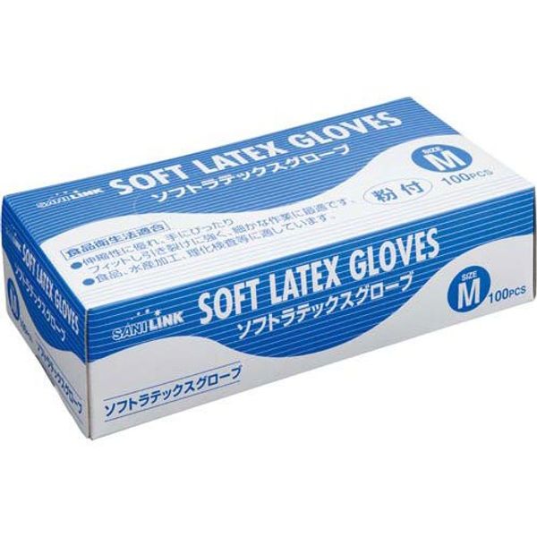 Fuji Links Soft Latex Gloves, Powder Included, M, 100 Sheets, 20 Boxes