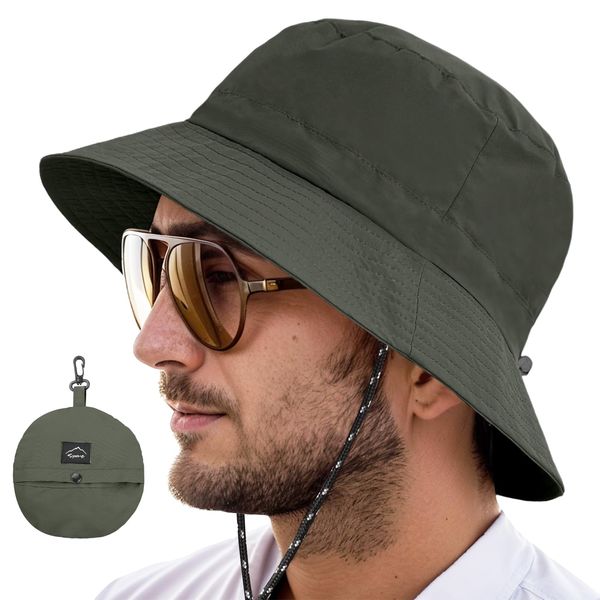 Zhiaek Sonnenhut Herren Faltbar Leicht Bucket Hat Damen UV Schutz Boonie Hat Wasserdicht Safari Hut Fischerhut für Angeln, Wandern, Garten, Safari, Strand