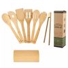 Bamboo Kitchen Utensils, 7 Pieces Cooking Utensils Set with Holder