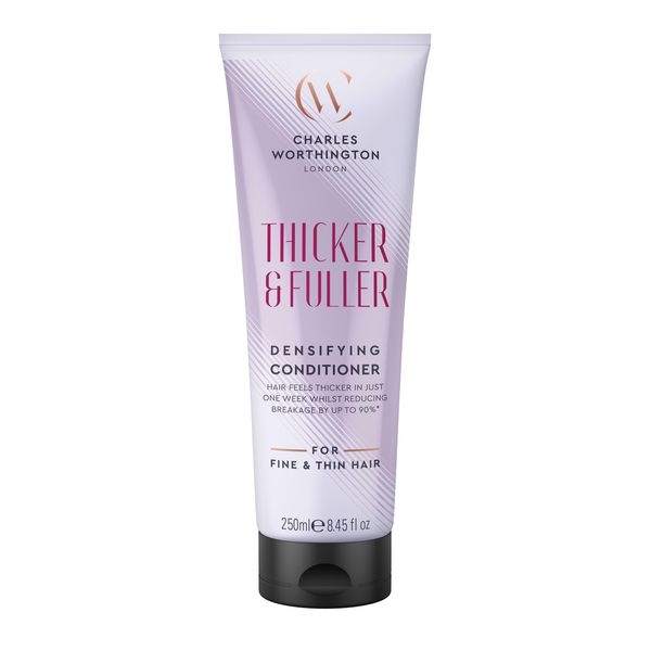 Charles Worthington Thicker and Fuller Conditioner, Hair Thickening Products, Salon Densifying Conditioner for Fine Hair, 250 ml