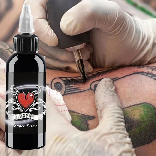 Baodeli Tattoo Ink 1oz/Bottle Professional Black Tattoo Ink Permanent - Art Tattoo - Super Black - Tattoo Supplies