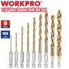 WORKPRO 9-Piece 1/4" Hex Shank Drill Bit Set, HSS Drill Bits from 1/16" to 3/8"