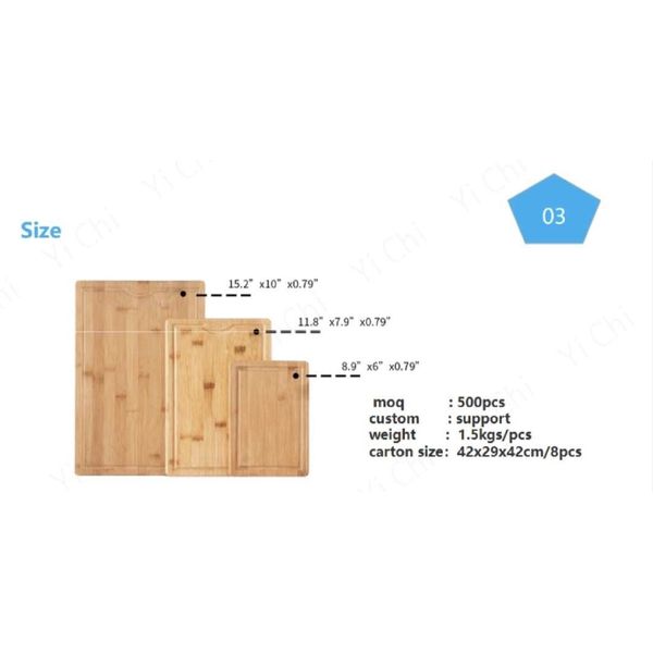  WOOD Bamboo Cutting Board Set - 3-Piece
