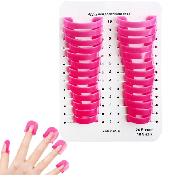 JIAMIAN 26pcs Nail Polish Stencil, Nail Polish Protector Stencil, Nail Art Cuticle Guard Skin Barrier Protector Gel Nail Tips Forms Anti Spill Holder Clip Cap