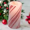 Primitive Christmas Multi-Stripe Candy Cane Timer Pillar 3" x 4"