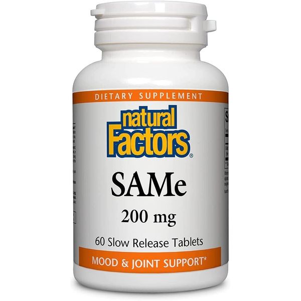 Natural Factors SAMe 200 mg 60 Slow Release Tablets