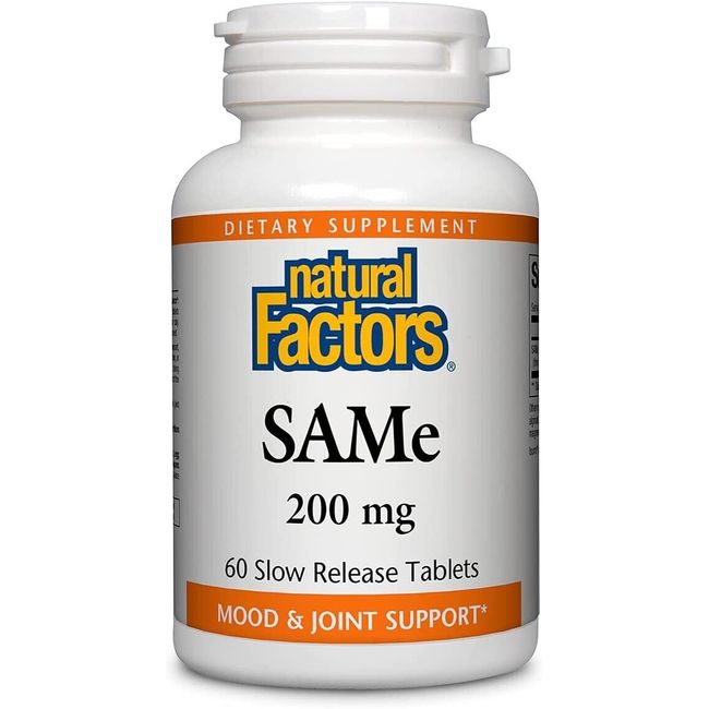 Natural Factors SAMe 200 mg 60 Slow Release Tablets