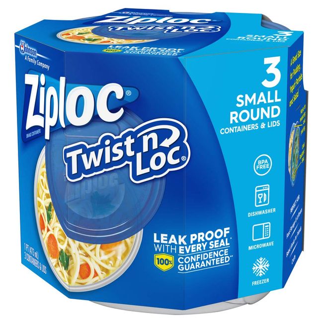 Ziploc Color Edition Twist N Loc Containers & Lids, Round, Small, Food  Storage Containers