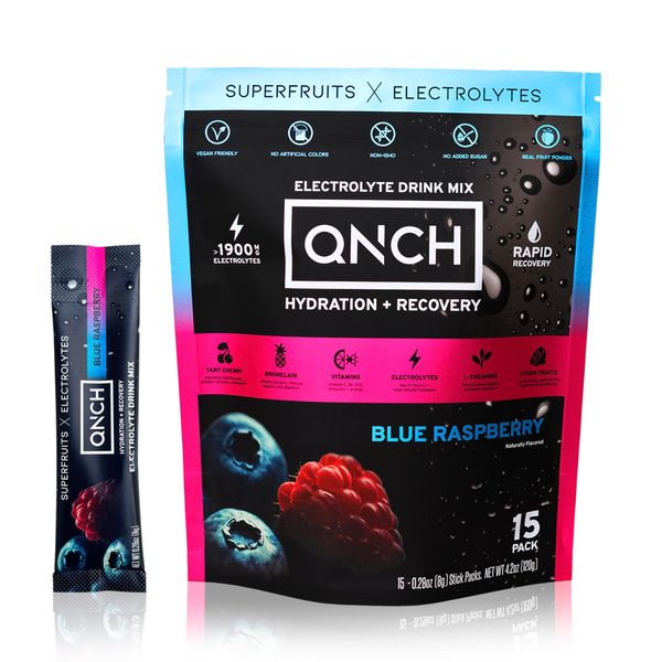 QNCH RECOVERY + HYDRATION Sticks 15 Pack - Blue Raspberry
