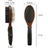 Pet Brush, Dog Brush, Pet Care Brush, Double-Sided, Premium Pig Hair Brush, Hair Removal, Suitable for Dogs, Cats, Long Hair, Short Hair, etc. (Brown)