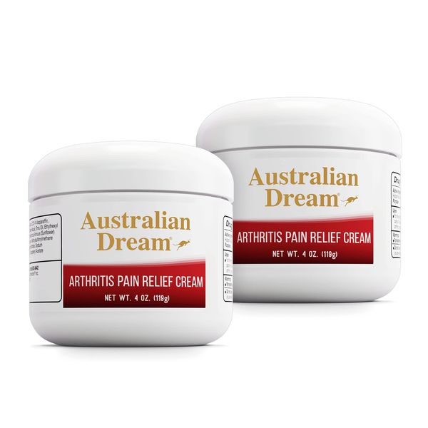 Australian Dream Arthritis Pain Relief Cream - Soothing, Non-Greasy Pain Relief Cream - Powerful Topical Arthritis Pain Relief Good for Muscle Aches or Joint Pain - 4 oz Jars (2 Pack)