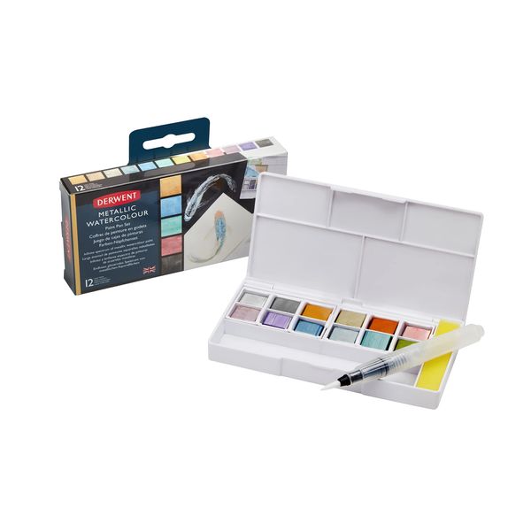 Derwent Metallic Paint 12 Pan Palette