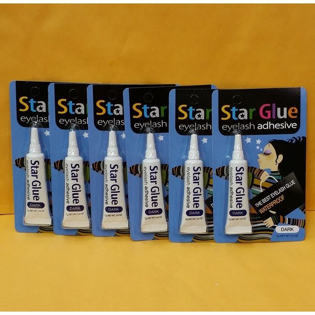 6 Star Glue Eyelash Adhesive Dark KOREA 7 g - 1/4 oz - Waterproof NEW FREE SHIP