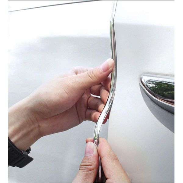 Car Door Edge Guards16FT(5M) U Shape Trim Molding Electroplated Glossy Rubber Seal Protector with Fits Most Cars(electroplated Silver)