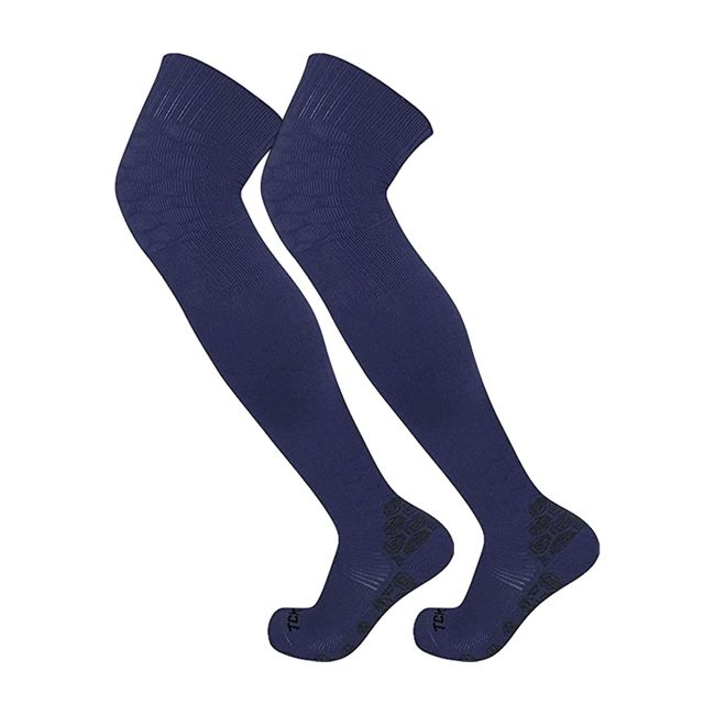 TCK Defender Over the Knee Football Socks (Navy, Medium)