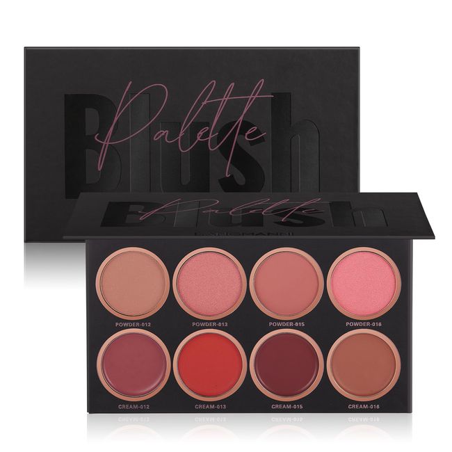 8 Farben Make-up Rouge Palette, Matte, langanhaltende, aufhellende Teint-Reparatur Nude Make-up Tragbares Make-up Rouge, Kontur und Highlight, Professionelles Gesichts-Make-up-Rouge