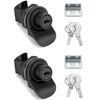 QWORK Push Button Latch, 2 Pack Plastic Push-to-Close Latches for Boat/Motorcycle Glove Box Locks