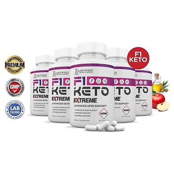 F1  Keto ACV Pills Extreme 1675MG New Improved Formula 5 Pack