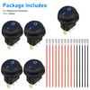 5Pcs Round Toggle Switch ON/OFF SPST Blue LED Light 12V Car Auto Boat Waterproof