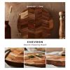 Barbary & Oak Round Acacia Chopping Board Chevron