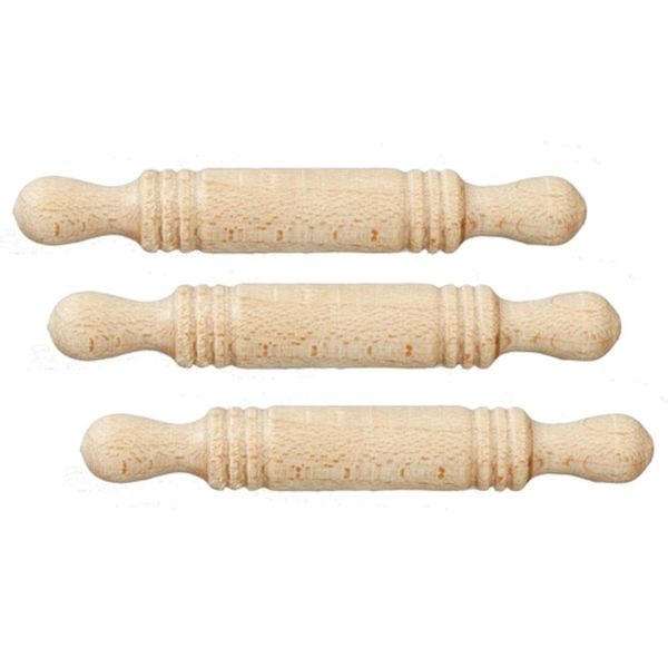 Dollhouse 3 Rolling Pins Miniature Baking Kitchen Accessory 1:12 Scale Small