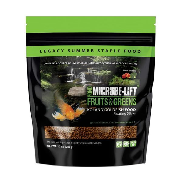 Microbe-Lift MLLFGSM Fruits and Greens Floating Fish Food Sticks for Ponds,