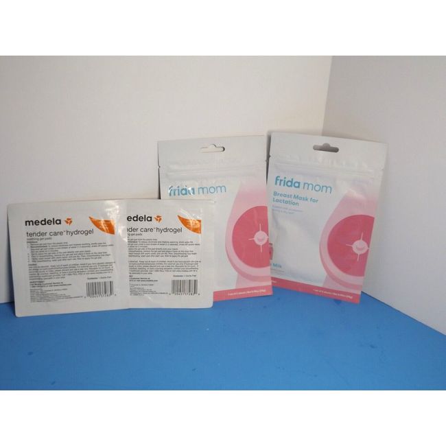 2 Packs Fida Mom Breast Lactation Mask & 2 Packs Medela Tender Care Hydrogel (R)