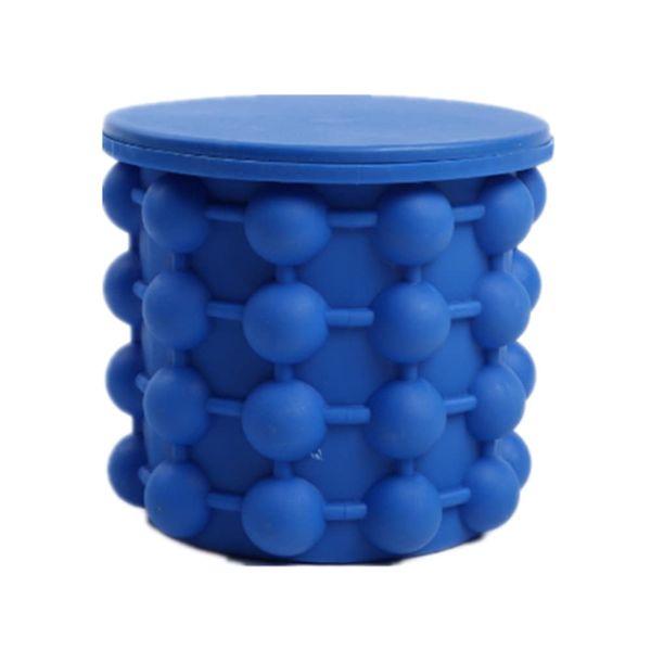 Portable Silicone Ice Bucket Quick Cooling Ice Bucket Ice Cube Making Mold Round Storage Bucket With Sealed Lid