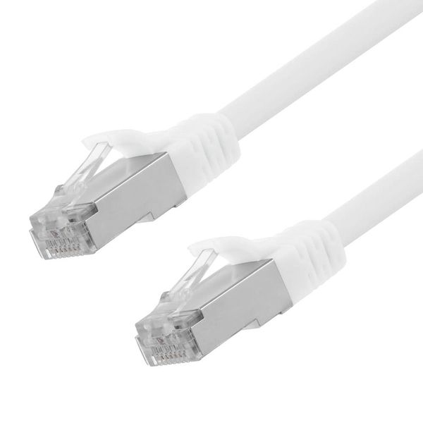 NavePoint Ethernet Patch Cable CAT6A, S/FTP, 26AWG, 0.5 Ft, 5 Pack, White