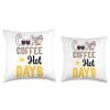 Cool Coffee Hot Days Cold Brew Coffee Quote Iced Coffee Throw Pillow