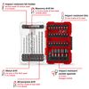 Original Einhell M-CASE 39-Piece Impact-Resistant Accessory Set (25 mm bits, Metal Drill bits, Universal Drill bits, 60 mm bit Holder, Socket Spanner, Countersink incl. Storage Box)