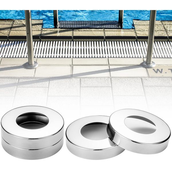 EESC2Y 4-PCs 2" I.D. Pool Ladder Escutcheon Plates, Pool Ladder Rings for 1.9" Inground Pool& Spa Ladder Handrail Tubing- Made of Thickened 304 Stainless Steel