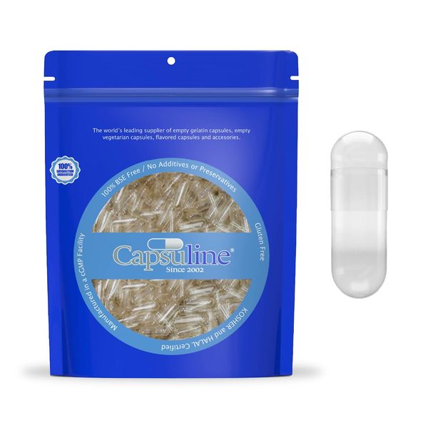 Clear Size 4 Empty Gelatin Capsules by Capsuline - 10000 Count