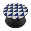 Minimalist Navy Blue White Geometric Triangles Pattern PopSockets Swappable PopGrip