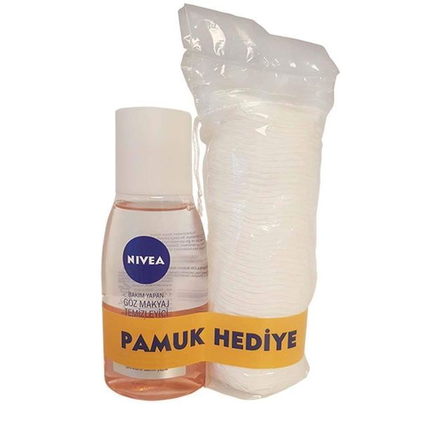 Nivea Bakım Yapan Göz Makyaj Temizleyici 125 ML + Pamuk Hediye