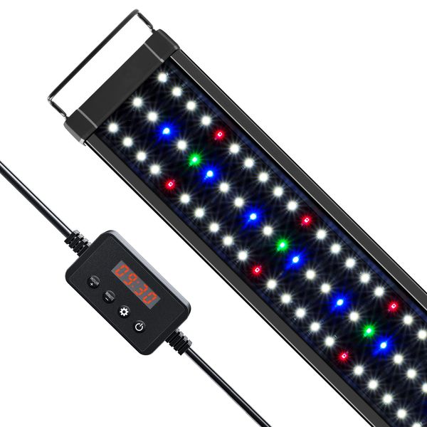 NICREW ClassicLED Plus LED Aquarium Light with Timer, 21 Watts, for 30 to 36 Inch Fish Tank Light, Daylight and Moonlight Cycle, Brightness Adjustable