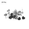 sourcing map 25Pcs Heart Shape Push Pins Decorative Thumbtacks for Cork Board, Black