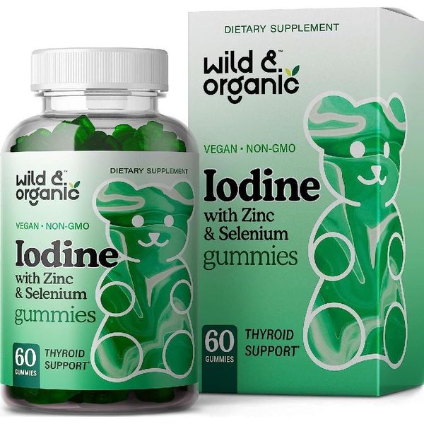 Iodine Iodine Gummies Zinc Selenium Apple Flavor 60 Tablets, Basic