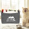 Cat Toy Box, Storage Basket with Handles, Felt Pet Small, Grey