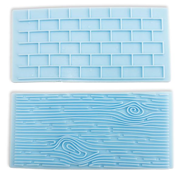 Brick Wall & Wood Grain Tree Bark Impression Embossing Mould Mat Fondant