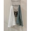 Buddha Bath Extra Long Exfoliating Shower Towel Washcloth (Medium EXFOLIATE) - Silver Blue & White - (2 Pack)