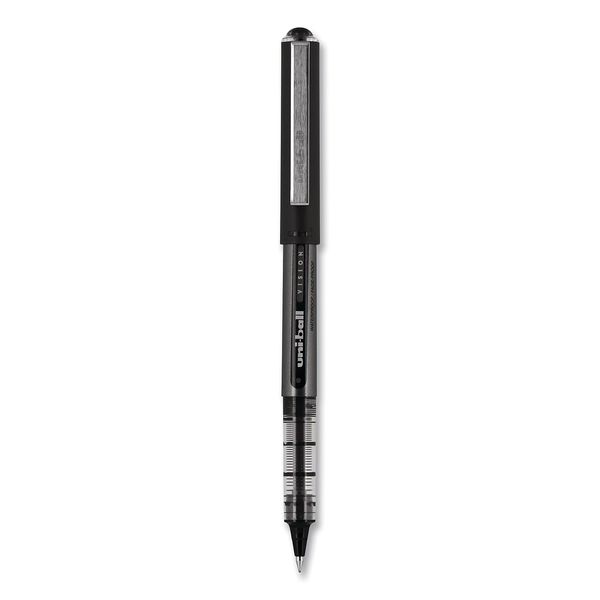 uni-ball Vision Rollerball Pens Broad Point, 1.0mm, Black, 12 Pack