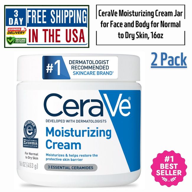 CeraVe Moisturizing Cream for Normal to Dry Skin 2 Pack